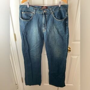 PERRY ELLIS Medium Wash Wide Leg Denim Jeans SZ 38/32